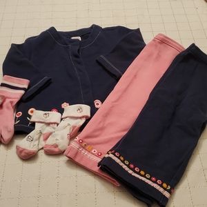 Vintage gymboree blue pink flowers flower power